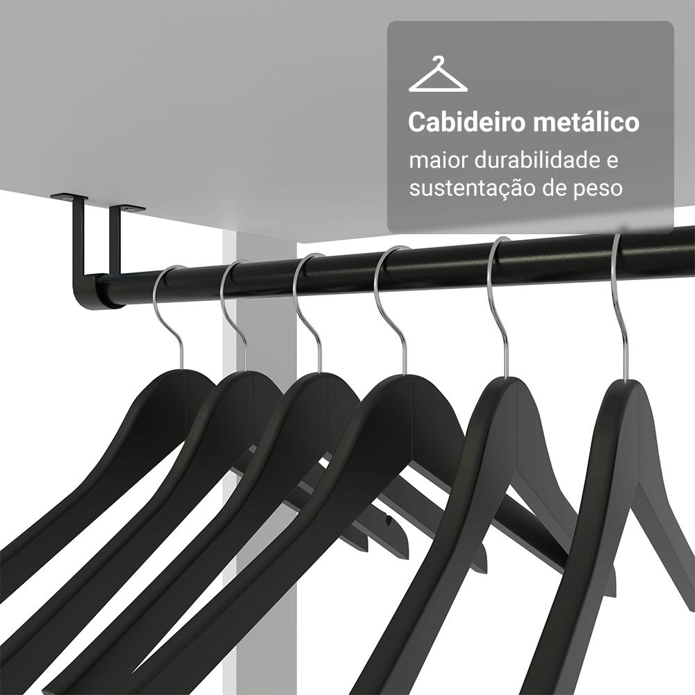 Guarda-Roupa Closet Modulado 4 Gavetas 258 cm Branco Valencia Madesa 01