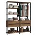 Guarda-Roupa Closet Modulado 4 Gavetas 6 Prateleiras 140cm Rustic/Preto Valencia Madesa