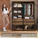 Guarda-Roupa Closet Modulado 4 Gavetas 6 Prateleiras 140cm Rustic/Preto Valencia Madesa