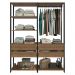 Guarda-Roupa Closet Modulado 4 Gavetas 6 Prateleiras 140cm Rustic/Preto Valencia Madesa