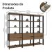 Guarda-Roupa Closet Modulado 6 Gavetas 12 Prateleiras 210cm Rustic/Preto Valencia Madesa