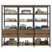 Guarda-Roupa Closet Modulado 6 Gavetas 12 Prateleiras 210cm Rustic/Preto Valencia Madesa
