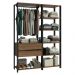 Guarda-Roupa Closet Modulado Valencia 2 Gavetas 129cm Rustic/Preto Madesa XA