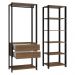 Guarda-Roupa Closet Modulado Valencia 2 Gavetas 129cm Rustic/Preto Madesa XA