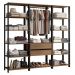 Guarda-Roupa Closet Modulado Valencia 2 Gavetas 188cm Rustic/Preto Madesa 01