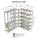 Guarda-Roupa Closet Modulado Valencia 2 Gavetas 337cm Rustic/Preto Madesa 05