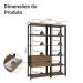 Guarda-Roupa Closet Modulado Valencia 2 Gavetas 9 Prateleiras 129cm Rustic/Preto Madesa