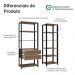 Guarda-Roupa Closet Modulado Valencia 2 Gavetas 9 Prateleiras 129cm Rustic/Preto Madesa