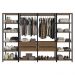 Guarda-Roupa Closet Modulado Valencia 4 Gavetas 258cm Rustic/Preto Madesa 01