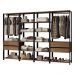 Guarda-Roupa Closet Modulado Valencia 4 Gavetas 258cm Rustic/Preto Madesa 02