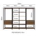Guarda-Roupa Closet Modulado Valencia 4 Gavetas 258cm Rustic/Preto Madesa 02