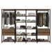 Guarda-Roupa Closet Modulado Valencia 4 Gavetas 258cm Rustic/Preto Madesa 02