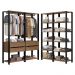 Guarda-Roupa Closet Modulado Valencia 4 Gavetas 358cm Rustic/Preto Madesa 03