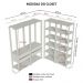 Guarda-Roupa Closet Modulado Valencia 4 Gavetas 358cm Rustic/Preto Madesa 03