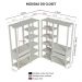 Guarda-Roupa Closet Modulado Valencia 4 Gavetas 358cm Rustic/Preto Madesa 04
