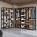Guarda-Roupa Closet Modulado Valencia 4 Gavetas 417cm Rustic/Preto Madesa 01