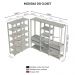 Guarda-Roupa Closet Modulado Valencia 4 Gavetas 417cm Rustic/Preto Madesa 01