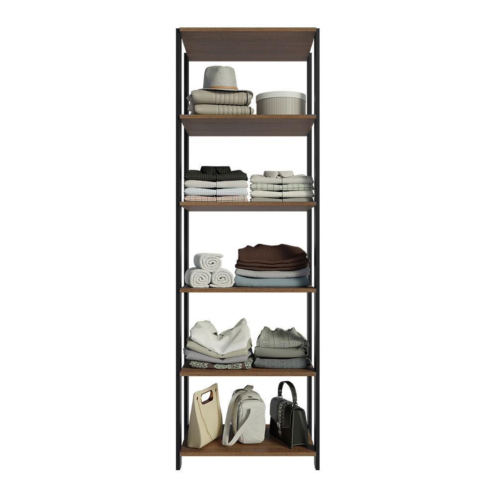 Guarda-Roupa Closet Modulado Valencia 59cm Rustic/Preto Madesa