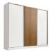 Guarda Roupa Infantil 100% MDF Madesa Logan 3 Portas de Correr - Branco/Branco/Rustic