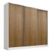 Guarda Roupa Infantil 100% MDF Madesa Logan 3 Portas de Correr - Branco/Rustic