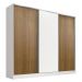 Guarda Roupa Infantil 100% MDF Madesa Logan 3 Portas de Correr - Branco/Rustic/Branco