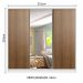 Guarda Roupa Infantil 100% MDF Madesa Logan 3 Portas de Correr com Espelho - Branco/Rustic