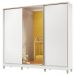 Guarda Roupa Infantil 100% MDF Madesa Logan 3 Portas de Correr com Espelho com Pés - Branco