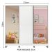 Guarda Roupa Infantil 100% MDF Madesa Logan 3 Portas de Correr com Espelhos com Pés - Branco