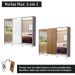Guarda Roupa Infantil 100% MDF Madesa Logan 3 Portas de Correr com Espelhos com Pés - Branco/Rustic