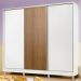 Guarda Roupa Infantil 100% MDF Madesa Logan 3 Portas de Correr com Pés - Branco/Branco/Rustic