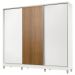 Guarda Roupa Infantil 100% MDF Madesa Logan 3 Portas de Correr com Pés - Branco/Branco/Rustic