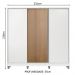 Guarda Roupa Infantil 100% MDF Madesa Logan 3 Portas de Correr com Pés - Branco/Branco/Rustic