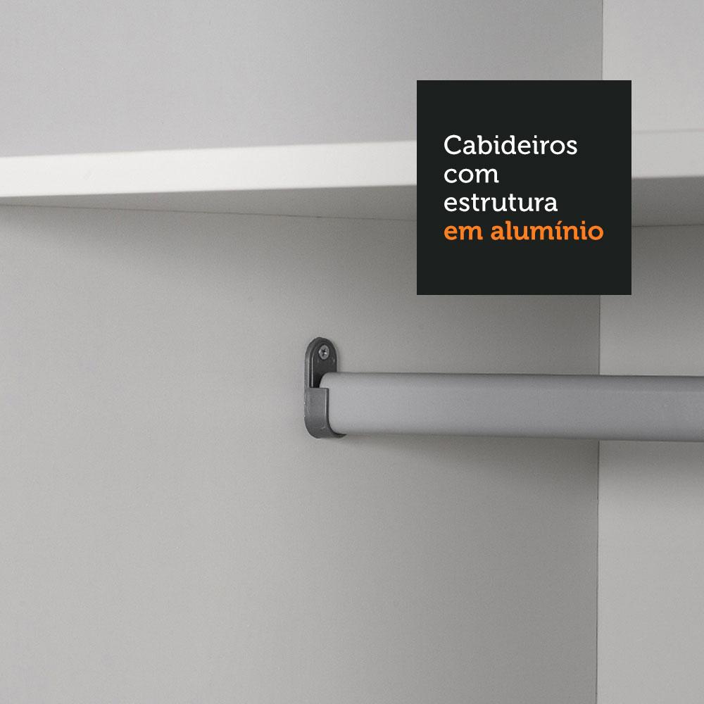 Guarda Roupa Infantil 100% MDF Madesa Logan 3 Portas de Correr com Pés - Branco/Rustic/Branco