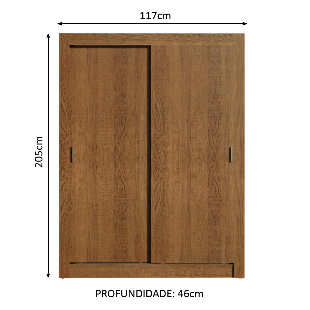 Guarda-Roupa Infantil Madesa Bento 2 Portas de Correr 2 Gavetas - Rustic