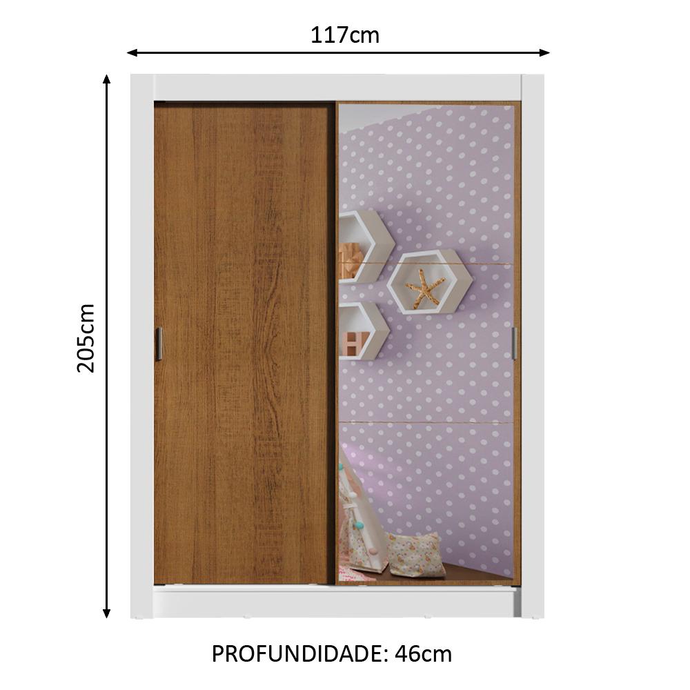 Guarda-Roupa Infantil Madesa Bento 2 Portas de Correr com Espelho 2 Gavetas