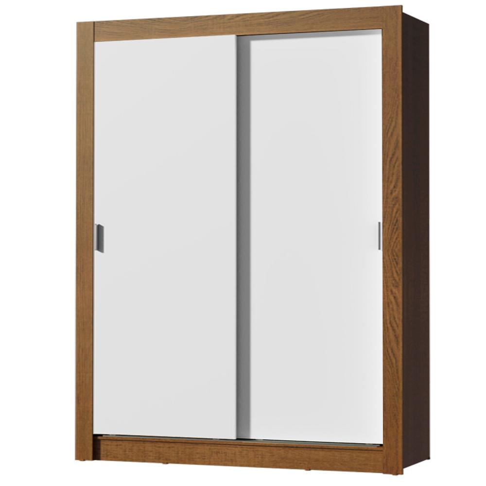 Guarda-Roupa Infantil Madesa Enzo 2 Portas de Correr - Rustic/Branco