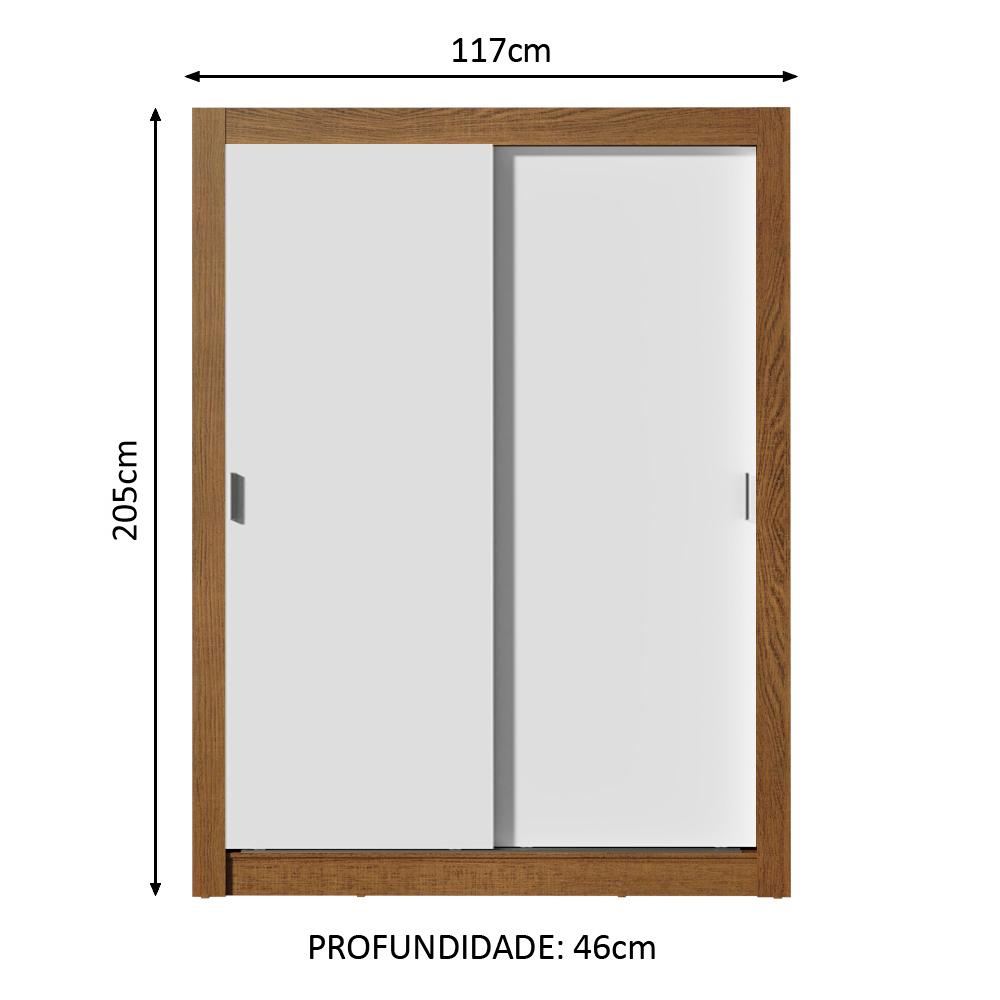 Guarda-Roupa Infantil Madesa Enzo 2 Portas de Correr - Rustic/Branco