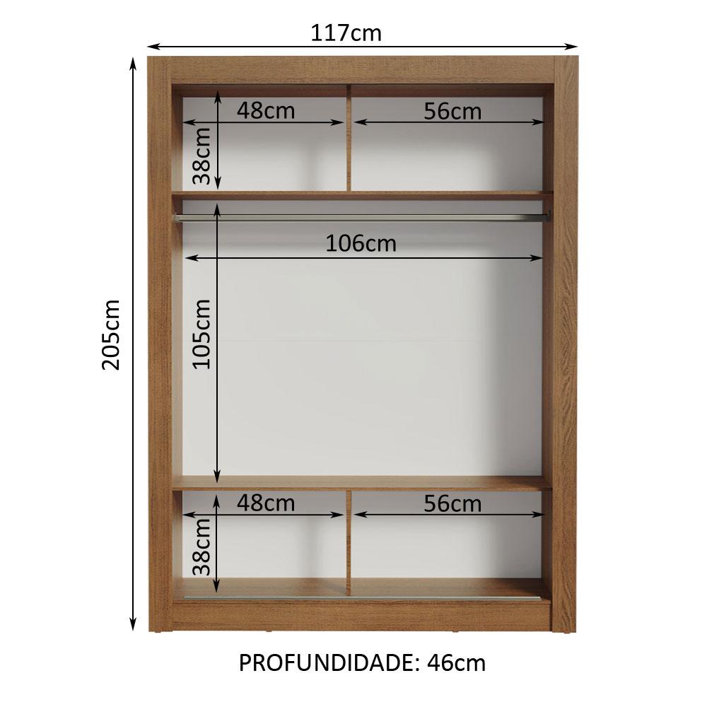 Guarda-Roupa Infantil Madesa Enzo 2 Portas de Correr - Rustic/Branco