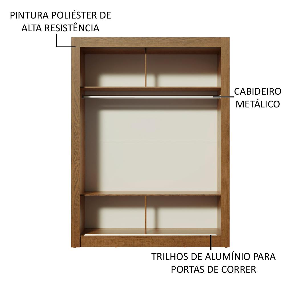 Guarda-Roupa Infantil Madesa Enzo 2 Portas de Correr - Rustic/Branco