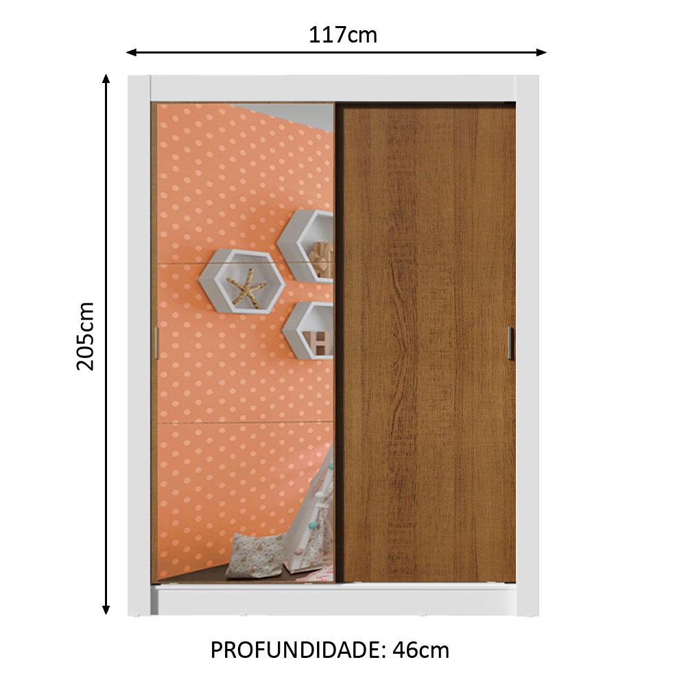 Guarda-Roupa Infantil Madesa Enzo 2 Portas de Correr com Espelho