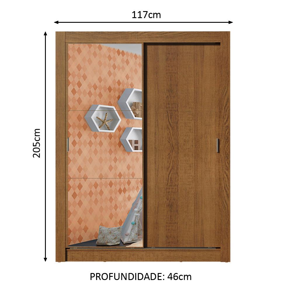 Guarda-Roupa Infantil Madesa Enzo 2 Portas de Correr com Espelho