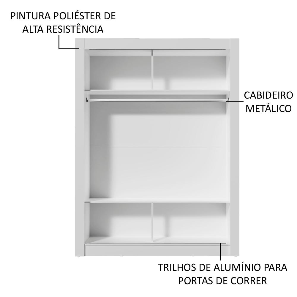 Guarda-Roupa Infantil Madesa Enzo 2 Portas de Correr com Espelho