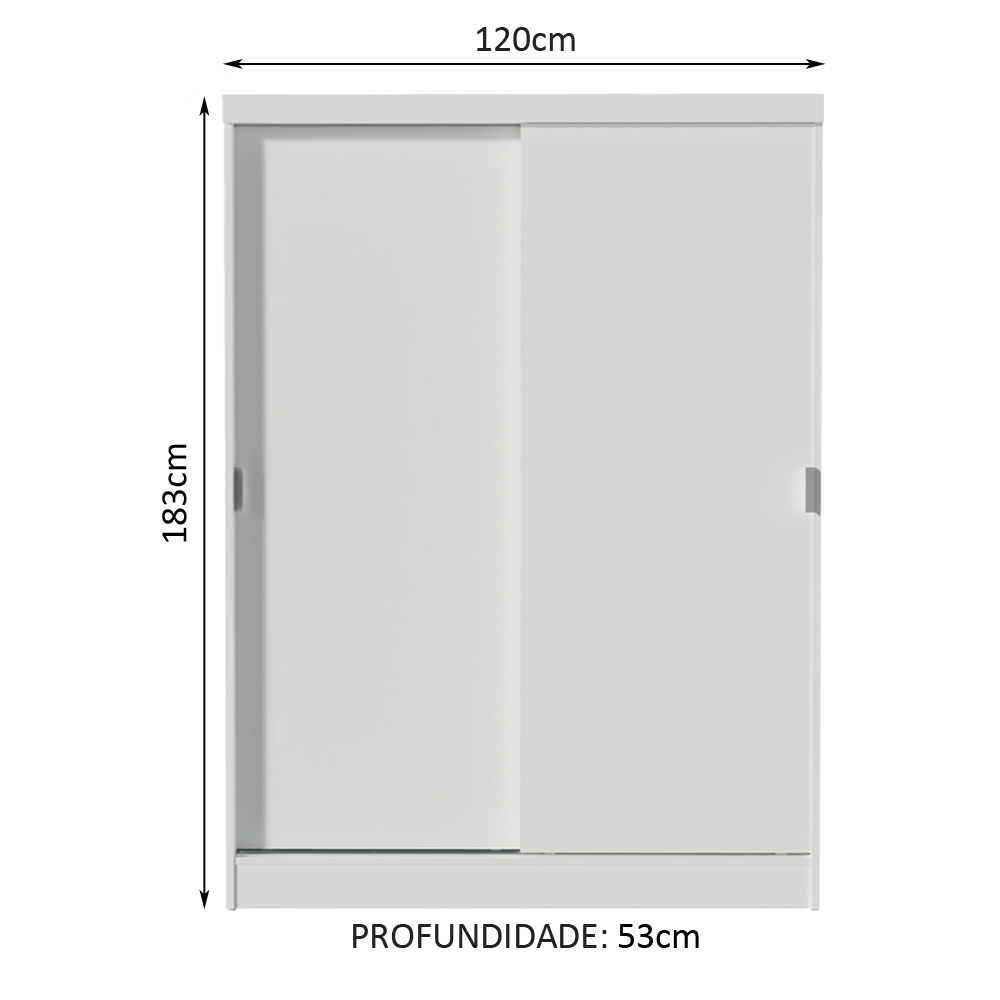 Guarda-Roupa Infantil Madesa Nick 2 Portas de Correr - Branco