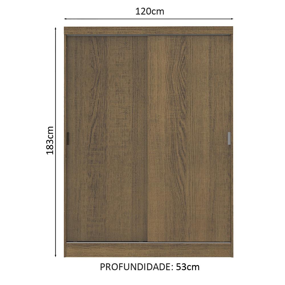 Guarda-Roupa Infantil Madesa Nick 2 Portas de Correr - Rustic