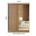 Guarda-Roupa Infantil Madesa Nick 2 Portas de Correr com Espelho - Rustic