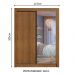 Guarda-Roupa Infantil Madesa Theo 2 Portas de Correr com Espelho 4 Gavetas - Rustic