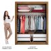 Guarda-Roupa Infantil Madesa Theo 2 Portas de Correr com Espelho 4 Gavetas - Rustic/Branco