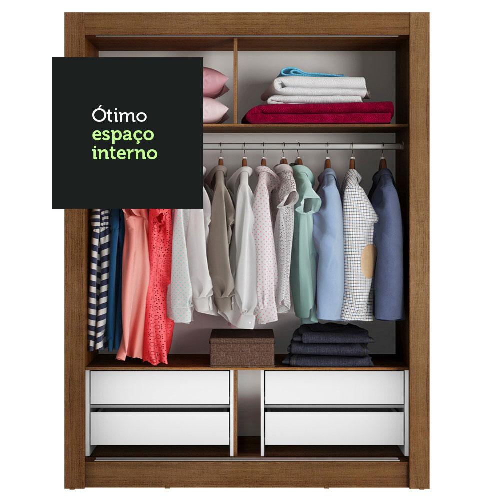 Guarda-Roupa Infantil Madesa Theo 2 Portas de Correr com Espelho 4 Gavetas - Rustic/Branco