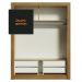 Guarda-Roupa Infantil Madesa Theo 2 Portas de Correr com Espelho 4 Gavetas - Rustic/Branco