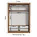 Guarda-Roupa Infantil Madesa Theo 2 Portas de Correr com Espelho 4 Gavetas - Rustic/Branco